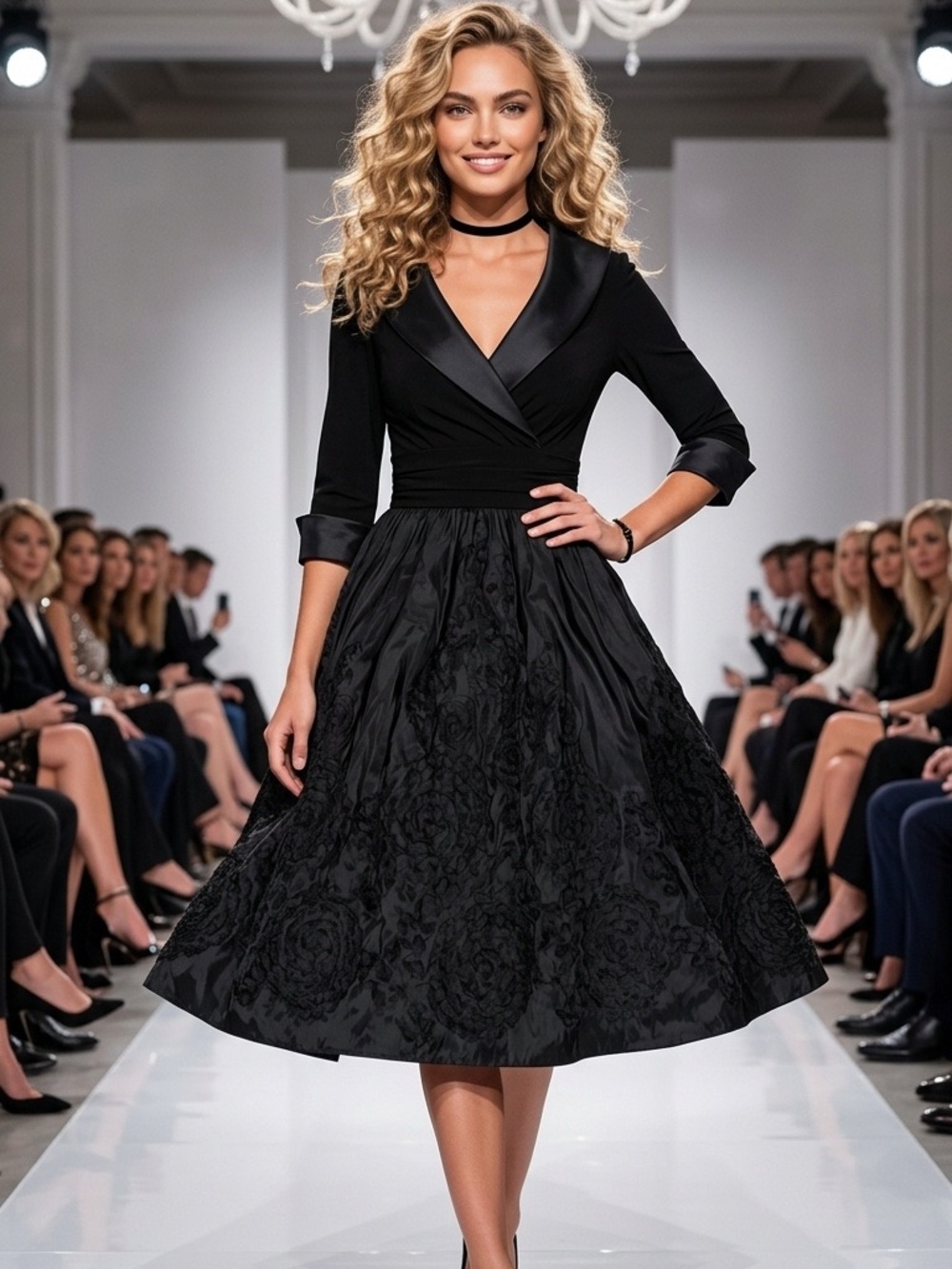 Jessica Howard Gorgeous Black Off-the Shoulder Dress